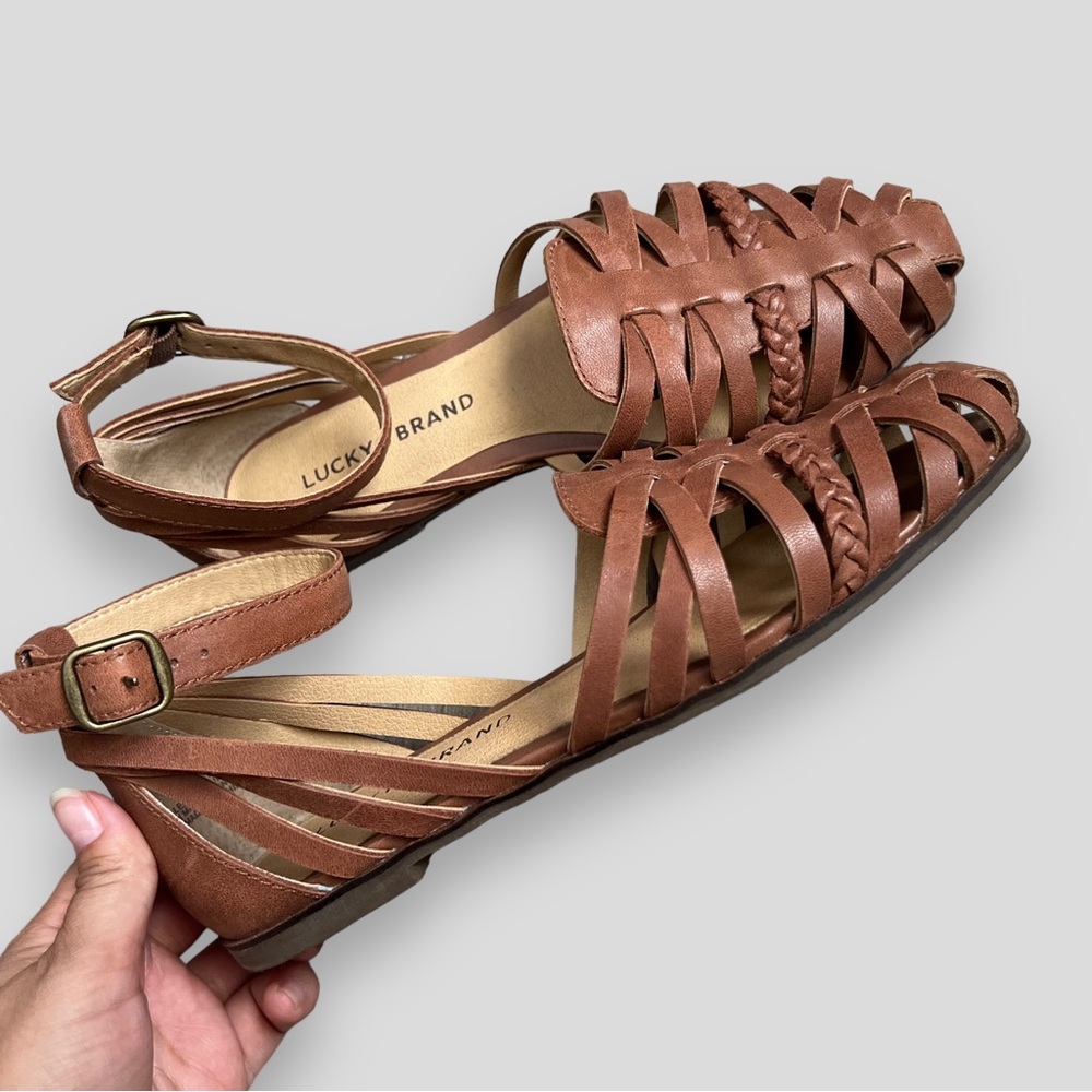 Lucky Brand leather ankle strap sandals